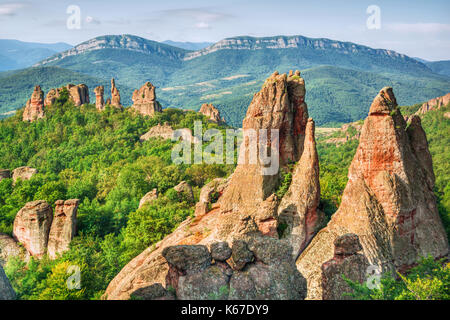 Gesteinsformationen in Belogradchik (Bulgarien), HDR-Technik Stockfoto