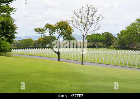 MANILA, Philippinen - April 1, 2016: Manila American Cemetery und Denkmal. Mit 17,206 Gräber Es ist die größte WWII Friedhof für uns Personal. Stockfoto