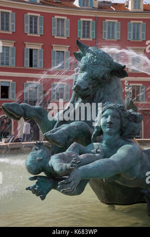 Fontaine du Soleil, Place Massena, Nizza, Frankreich Stockfoto