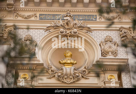 An der nördlichen Fassade der Opéra de Nice, Frankreich. Stockfoto