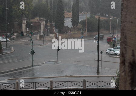 Überschwemmungen nach heftigen Regenfällen in Rom 10.9.2017 Stockfoto