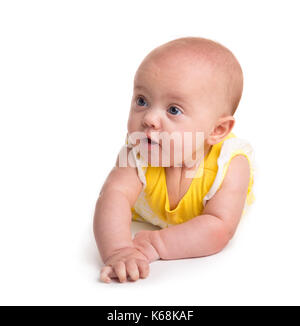 Cute Baby auf weißem Hintergrund Stockfoto