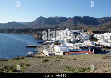 La Isleta del Moro, Fischerdorf, Cabo de Gata, Almeria Provinz, Spanien Stockfoto