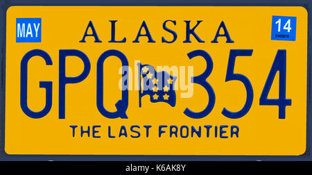 Alaska Auto Nummernschild Stockfoto