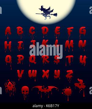 Bloody Helloween Alphabet Stock Vektor