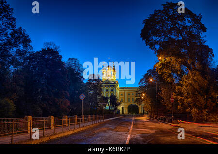 Abend herbst Street View zu Catherine Palace in Zarskoje Selo Puschkin in St. Petersburg, Russland Stockfoto