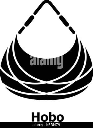 Hobo Tasche Symbol, einfachen schwarzen Stil Stock Vektor