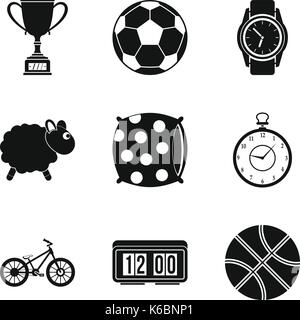 Beliebte Sportart Icon Set, einfachen Stil Stock Vektor