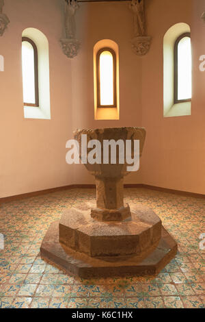 Schloss von Javier, Kirche, Javier, weg von st. James, Navarra, Spanien. Stockfoto