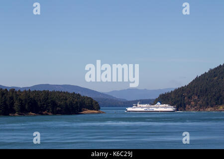 Der Geist von British Columbia, eine Fähre von BC Ferries, zwischen dem Golf Inseln in Vancouver Island, British Columbia, Kanada. Stockfoto