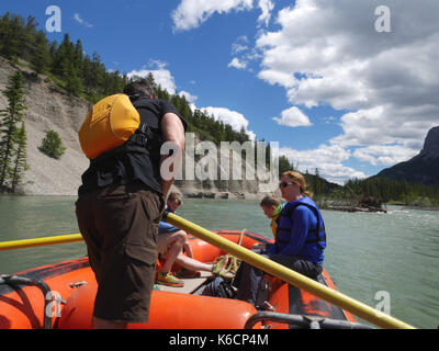 Float Raft Ride, Bow River, Banff, Alberta, Kanada. Stockfoto