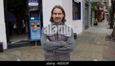 Buenos Aires, Argentinien. 9 Sep, 2017. Richard David Prech, in Buenos Aires, Argentinien, 9. September 2017 fotografiert. Der deutsche Philosoph besuchte Argentinien nach vom Goethe Institut, die ihr 50-jähriges Jubiläum feiert in dem südamerikanischen Land eingeladen wird. Am 12. September 2017 sprach er über das Thema "Arbeit, Bildung und Identität in der digitalen Zukunft' an der Universität San Martin. Foto: Sebastian Lannepoudenx/dpa/Alamy leben Nachrichten Stockfoto