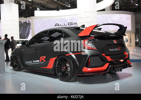 Frankfurt am Main, Deutschland. 12 Sep, 2017 Honda Civic Type R Kunde Racing Studie, an der 65. IAA in Frankfurt/Main am Dienstag, September 12th, 2017 Bild: Markus Wissmann/Alamy leben Nachrichten Stockfoto