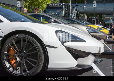 Frankfurt am Main, Deutschland. 12 Sep, 2017. McLaren auf der 65. IAA in Frankfurt/Main am Dienstag, September 12th, 2017 Bild: Markus Wissmann/Alamy leben Nachrichten Stockfoto