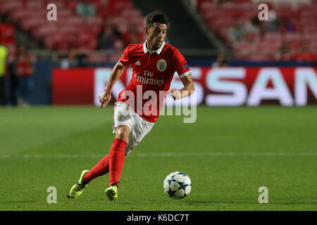 Lissabon, Portugal. 12 Sep, 2017. Benfica "s Mittelfeldspieler Pizzi aus Portugal während der SL Benfica v CSKA Moskva - UEFA Champions League Runde 1 Spiel im Estadio da Luz am 12. September 2017 in Lissabon, Portugal. (Credit: Bruno Barros/Alamy leben Nachrichten Stockfoto