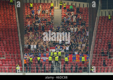 Lissabon, Portugal. 12 Sep, 2017. CSKA Moskva "s Anhänger während der SL Benfica v CSKA Moskva - UEFA Champions League Runde 1 Spiel im Estadio da Luz am 12. September 2017 in Lissabon, Portugal. (Credit: Bruno Barros/Alamy leben Nachrichten Stockfoto