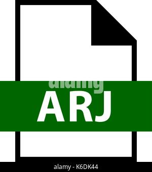 Es in allen ihren Designs verwenden. Dateinamenerweiterung Symbol ARJ Archiviert von Robert Jung im flachen Stil. Schnelle und einfache recolorable Form. Vector Illustration Stock Vektor
