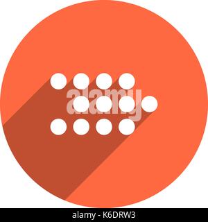 Es in allen ihren Designs verwenden. Gepunktete Pfeil symbol LED digital Display kreisförmigen Symbol. Web Internet Taste mit langen Schatten Stil. Vector Illustration Stock Vektor