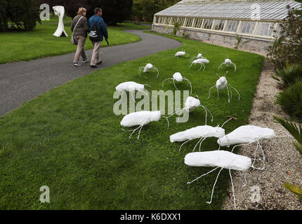 "Widerspruch im Begriff (ITE) s' von Patricia Donnelly, die Teil der Skulptur im Kontext 2017, die in der Nationalen Botanischen Gärten in Dublin und läuft vom 7. September bis 20. Oktober. Stockfoto