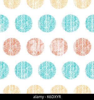 Es in allen ihren Designs verwenden. Nahtlose Muster mit Farbe Polka Dots. Kreis Form mit alten bemalten Textur. Retro Vintage Wallpaper. Vektor illustratio Stock Vektor