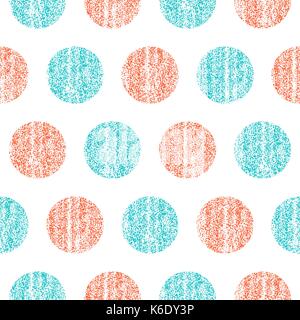 Es in allen ihren Designs verwenden. Nahtlose Muster mit Farbe Polka Dots. Kreis Form mit alten bemalten Textur. Retro Vintage Wallpaper. Vektor illustratio Stock Vektor