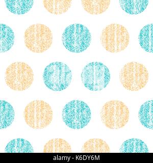 Es in allen ihren Designs verwenden. Nahtlose Muster mit Farbe Polka Dots. Kreis Form mit alten bemalten Textur. Retro Vintage Wallpaper. Vektor illustratio Stock Vektor