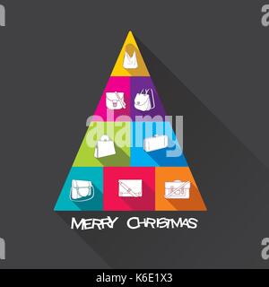 Creative christmas tree Design, mit verschiedenen Stil der Tasche Stock Vektor