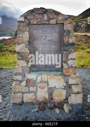 U-Boot Memorial Cairn, Kylesku, Sutherland, Schottland Stockfoto