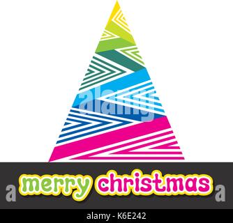 Kreative bunter Weihnachtsbaum Design, frohe Weihnachten template Design Stock Vektor