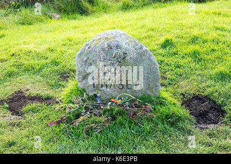 Clan Fraser Grabstein, das Schlachtfeld von Culloden, Schottland Stockfoto