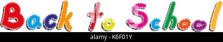 Zurück zu Schule Text mit weißem Hintergrund vektor design Stock Vektor
