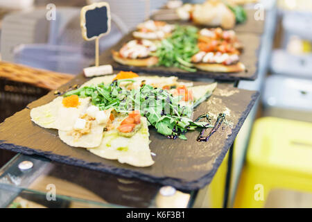 Ravioli Platte im Restaurant Stockfoto