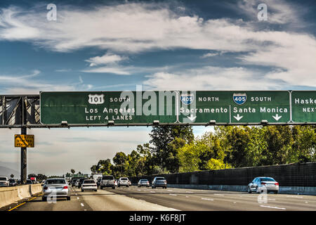 Autobahn 101 in Los Angeles, Kalifornien, USA. Stockfoto