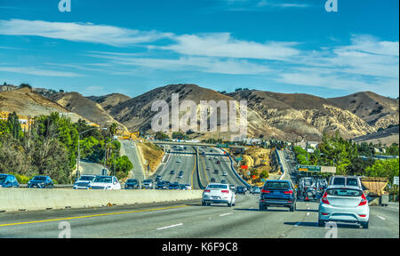 Pacific Coast Highway an einem klaren Tag. Kalifornien, USA Stockfoto