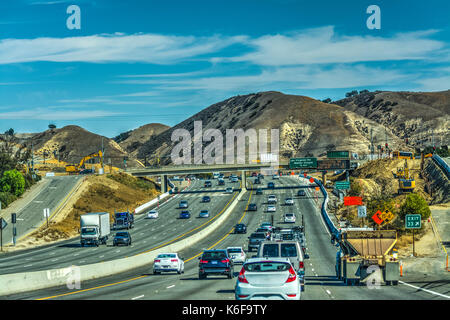 Der Verkehr auf der Pacific Coast Highway. Kalifornien, USA Stockfoto