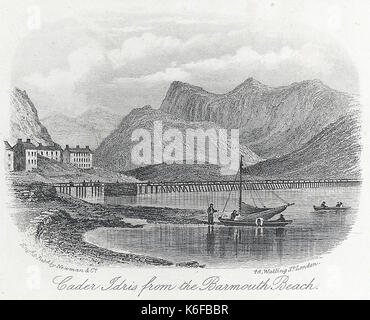 Cader Idris aus dem tywyn Strand Stockfoto