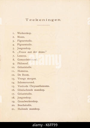 Catalogus der Teekeningen Tentoonstelling van de Schetsen Tür Theo van Doesburg Seite 3 Stockfoto