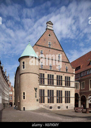 Münster in Westfalen : Rathaus, Rueckseite I Rathaus, Münster in Westfalen, Nordrhein-Westfalen, Deutschland Stockfoto