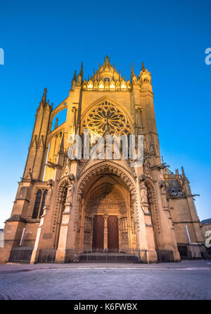 Die Kathedrale Saint Stephen von Metz, Frankreich, (Cathédrale Saint Étienne). Es ist die historische Kathedrale der Römisch-katholischen Diözese von Metz und dem Stockfoto