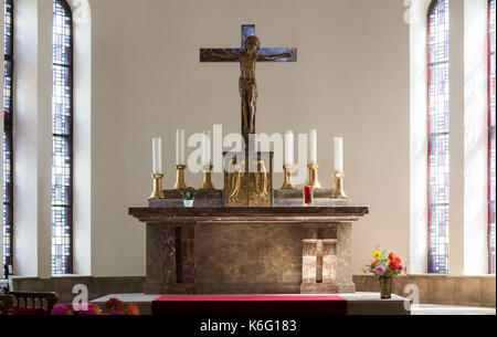 Kirche in Schengen Stockfoto