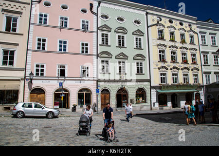 Der Marktplatz in Passau, Bayern, Deutschland. Stockfoto