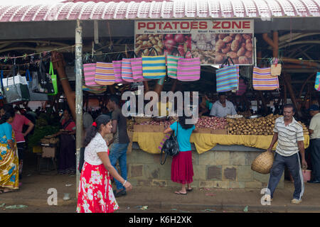 Zentrale Flacq Sonntag shopping Markt, Mauritius Stockfoto