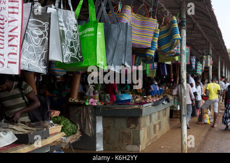 Zentrale Flacq Sonntag shopping Markt, Mauritius Stockfoto