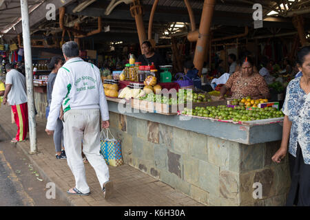 Zentrale Flacq Sonntag shopping Markt, Mauritius Stockfoto