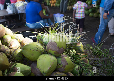 Zentrale Flacq Sonntag shopping Markt, Mauritius Stockfoto