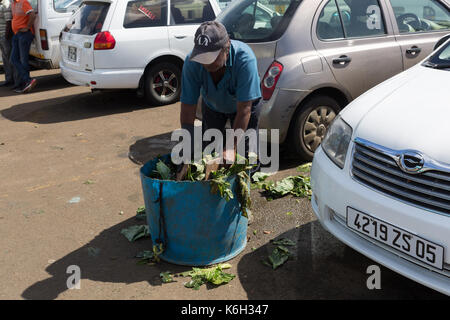 Zentrale Flacq Sonntag shopping Markt, Mauritius Stockfoto