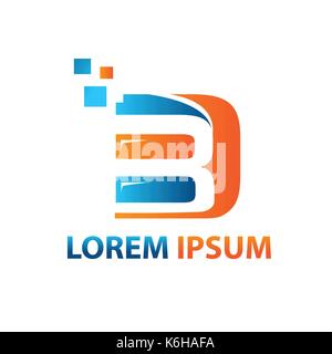 Initialen BD-Logo, Illustration Design, auf weißem Hintergrund Stock Vektor
