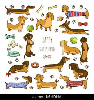 Der Hund dackel Abbildungen Stock Vektor