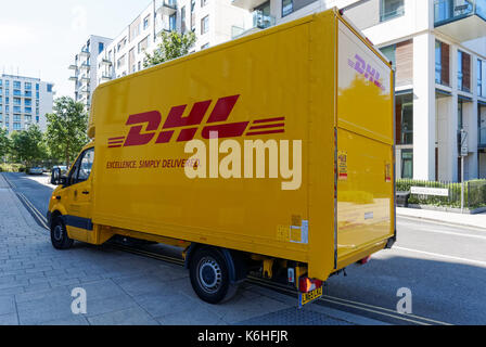 DHL-Lieferwagen, London England United Kingdom UK Stockfoto