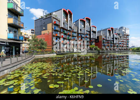 Greenwich Millennium Dorf auf der Halbinsel von Greenwich in London, England Vereinigtes Königreich Großbritannien Stockfoto